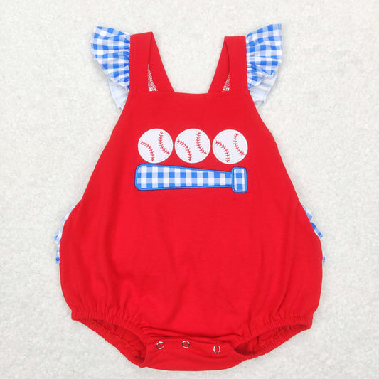 SR0686 RTS embroidery July 4th baseball girl romper 202401