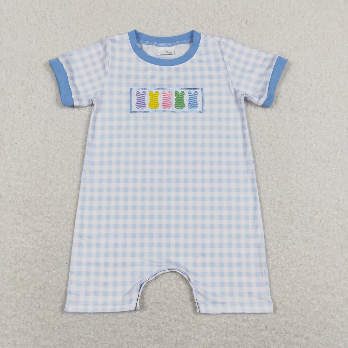 SR0690 Easter Embroidery boy romper RTS 202401