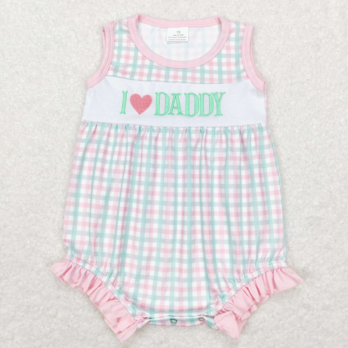 SR0713 RTS love daddy embroidery girl romper 202401