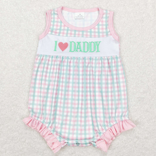 SR0713 RTS love daddy embroidery girl romper 202401