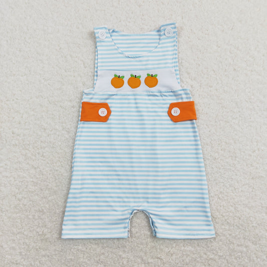 SR0738 RTS orange embroidery boy romper 202401