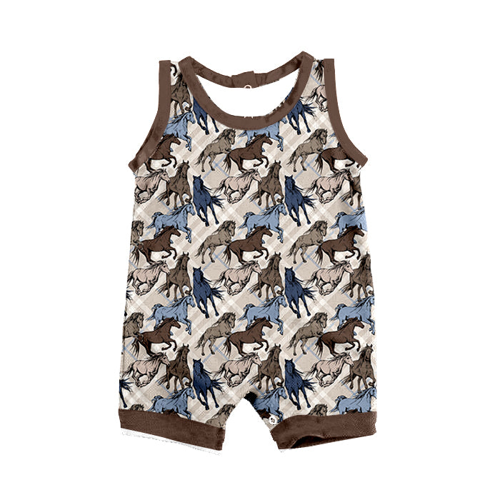 SR0761 short sleeve western horse boy romper preorder 20231130