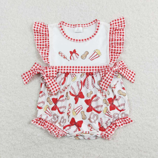 SR0848 baseball baw valentine girl romper RTS 202401