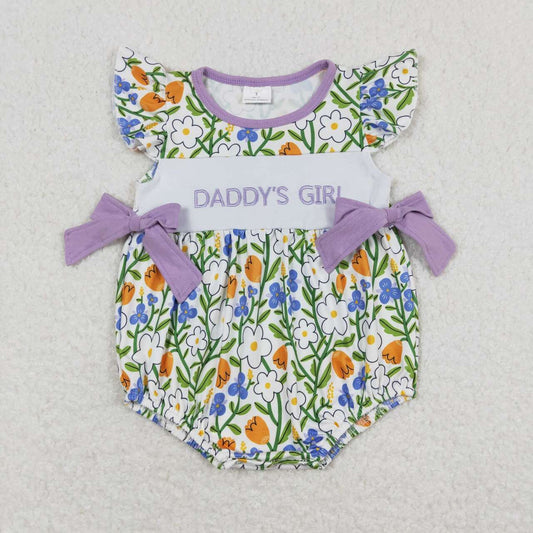 SR0891 western embroidery flowers girl romper 202403 RTS