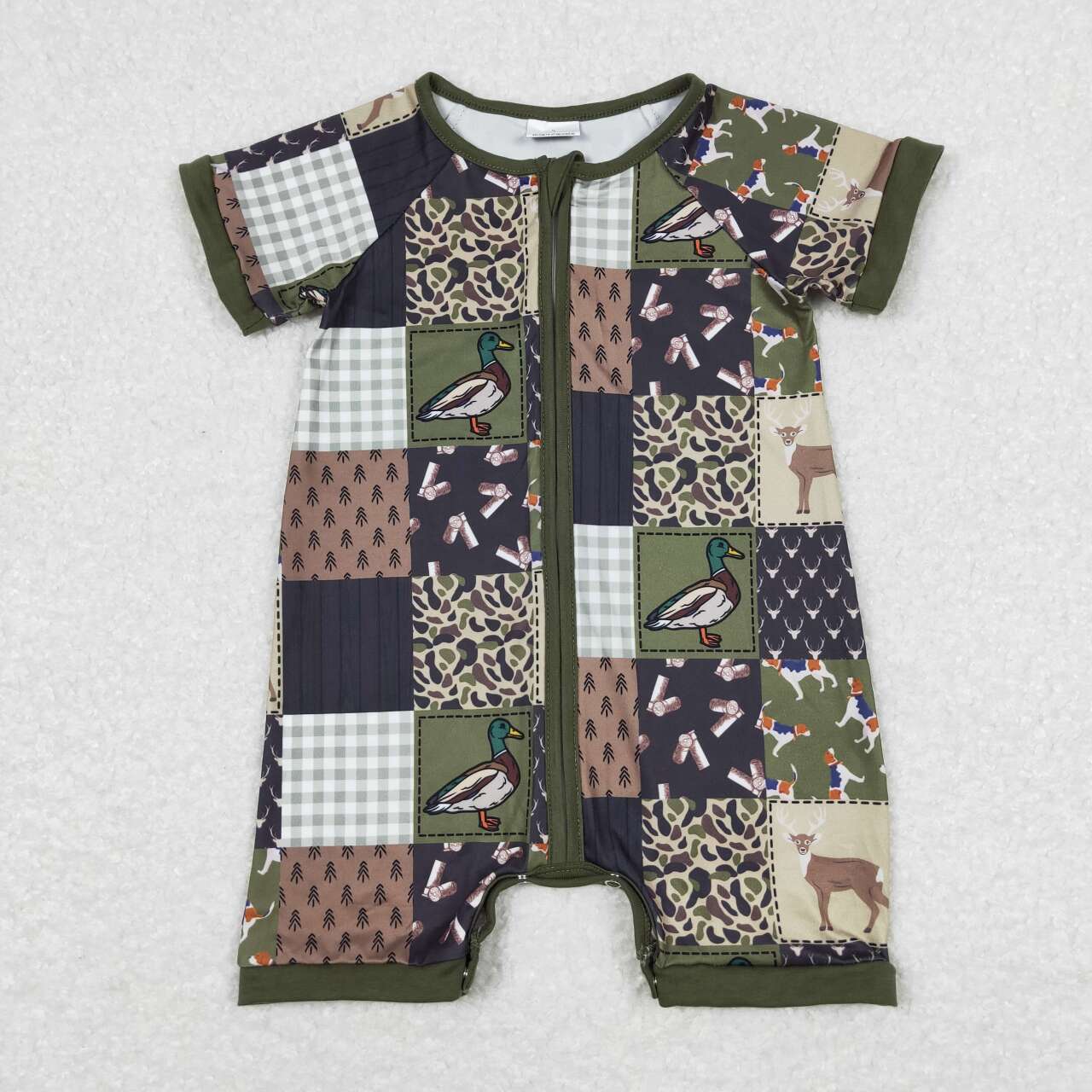 SR0902 duck deer western boy romper 202403 RTS