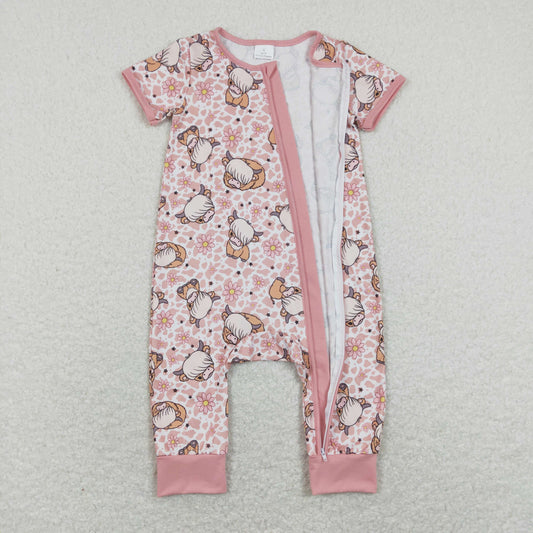 SR0924 RTS western cow flowers girl romper 202401