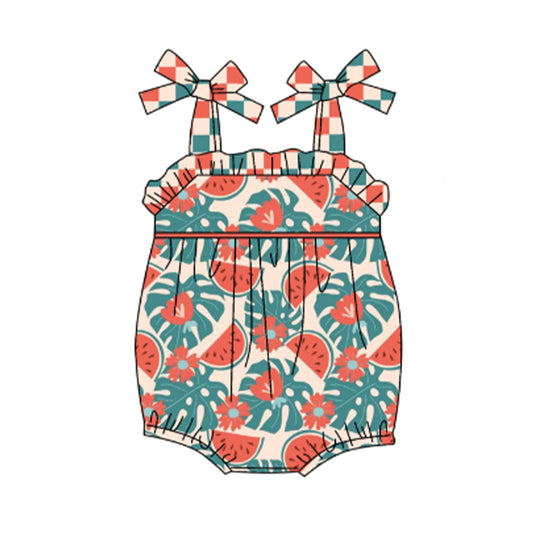 SR0927 girl watermelon romper preorder