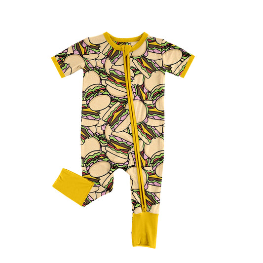 SR0954 western hamberger boy romper 202401 preorder