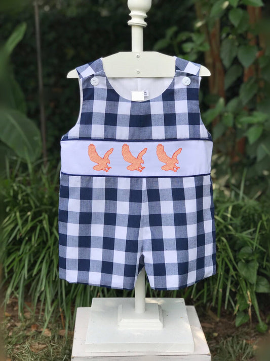 SR0960 bird plaid boy romper 202401 preorder