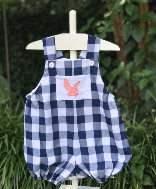 SR096 bird plaid girl romper 202401 preorder