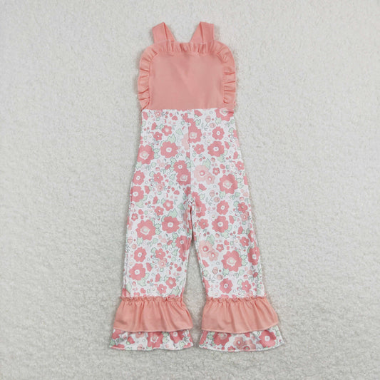 SR0963  RTS flowers short sleeve girl jumpsuit overall