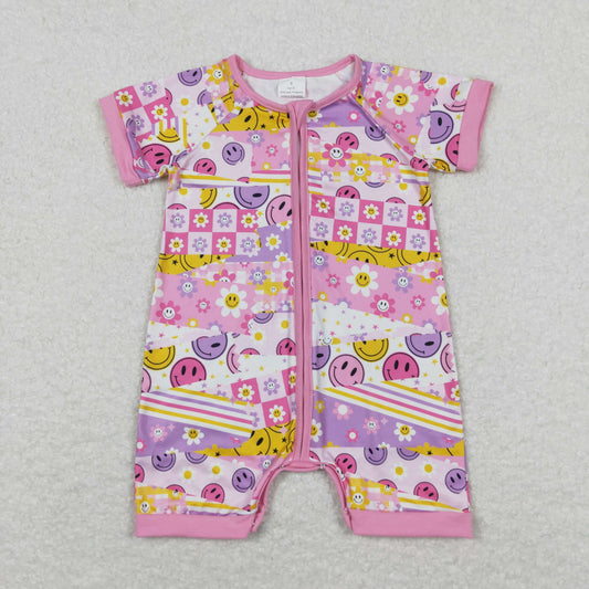 SR0968 western sun flowers boy romper 202404 RTS