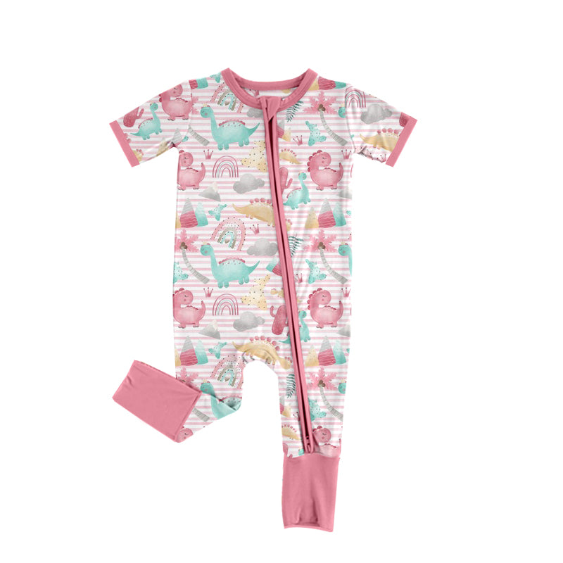 SR0969 western dinosaur girl romper 202401 preorder