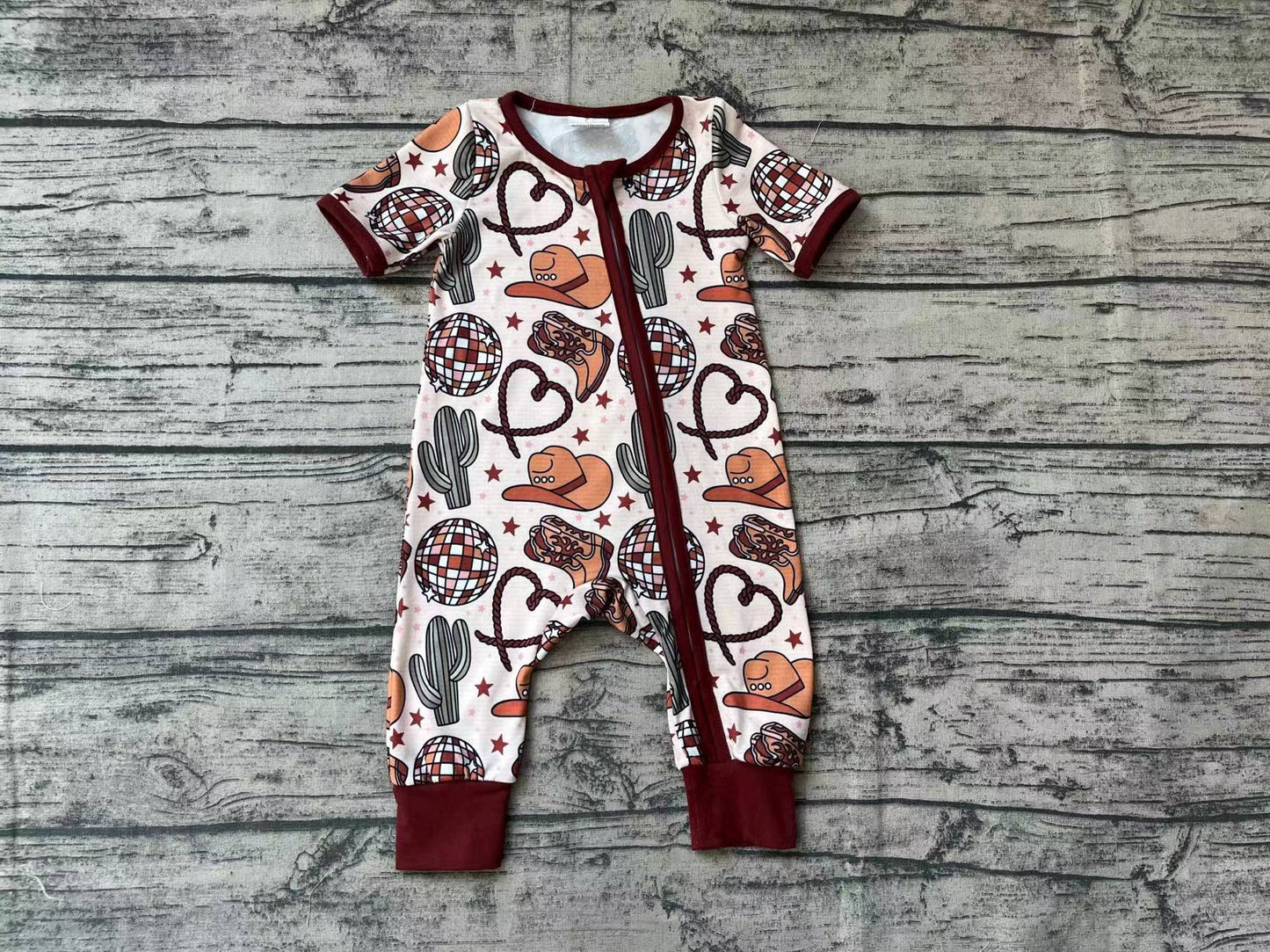 SR0973 western rodeo boy romper 202401 preorder