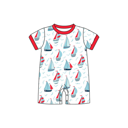 SR0974 western sailboat boy romper 202401 preorder