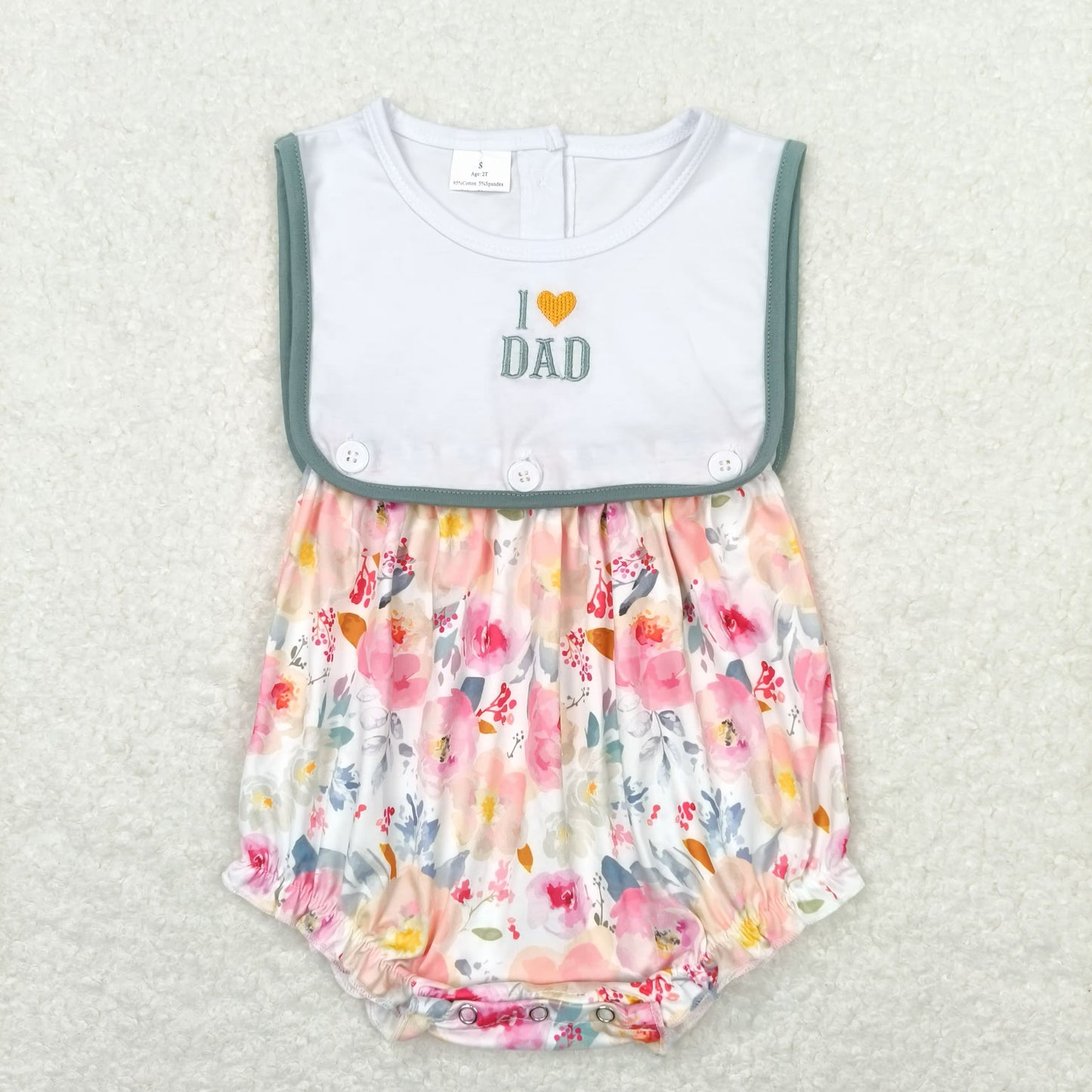 SR0988  embroidery western love dad girl romper 202404 rts