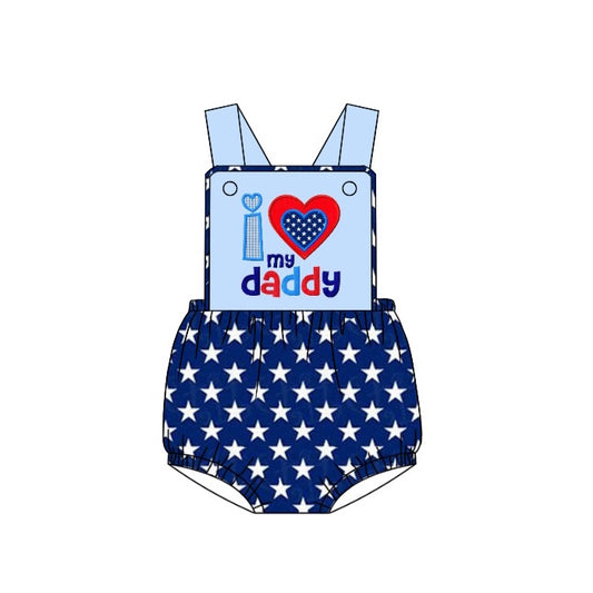 SR0990 western 4th july love mommy boy romper 202401 preorder