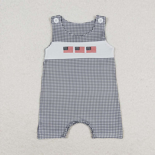 SR1001 western embroidery July 4th  boy romper 202405 RTS