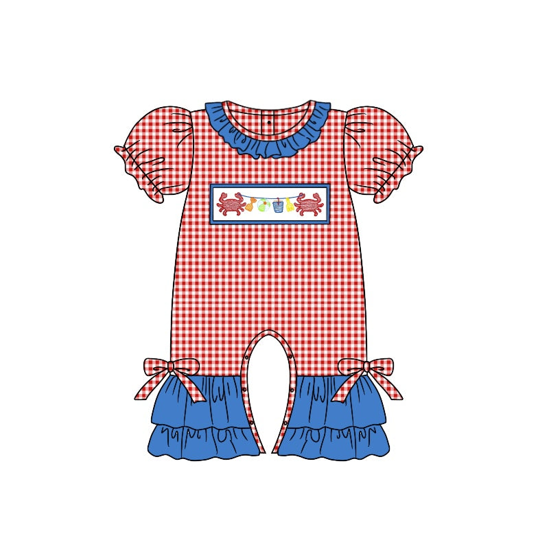 SR1017 July 4th crab girl romper preorder 202401