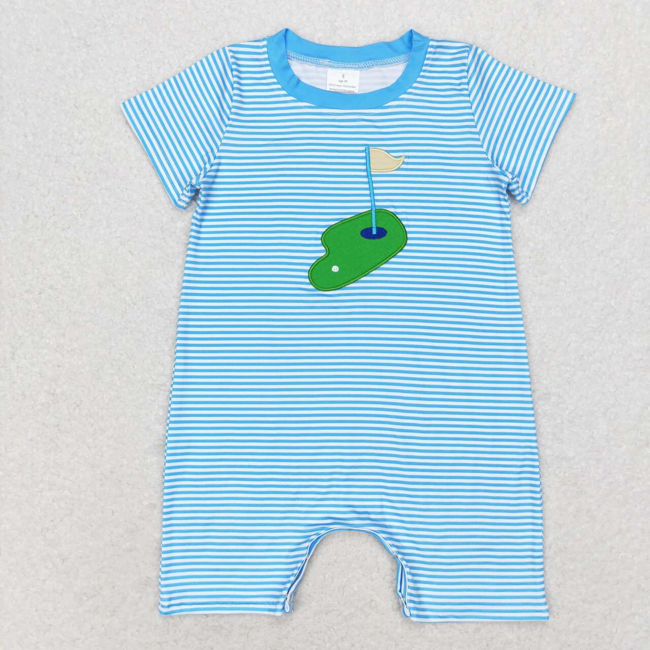 SR1044 embroidery golf boy romper 202406 RTS