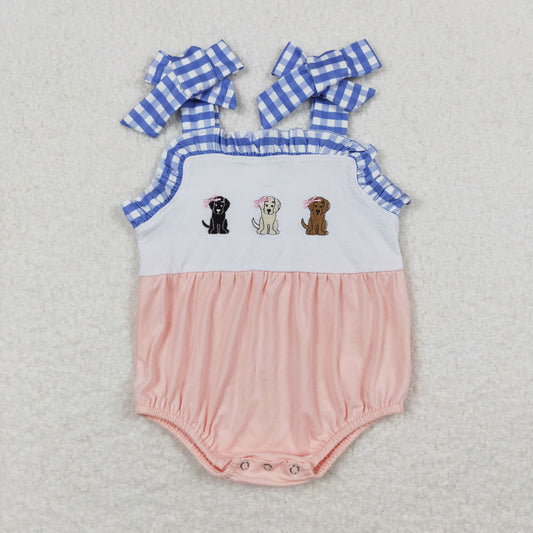 SR1053 embroidery dog girl romper preorder 202403 RTS