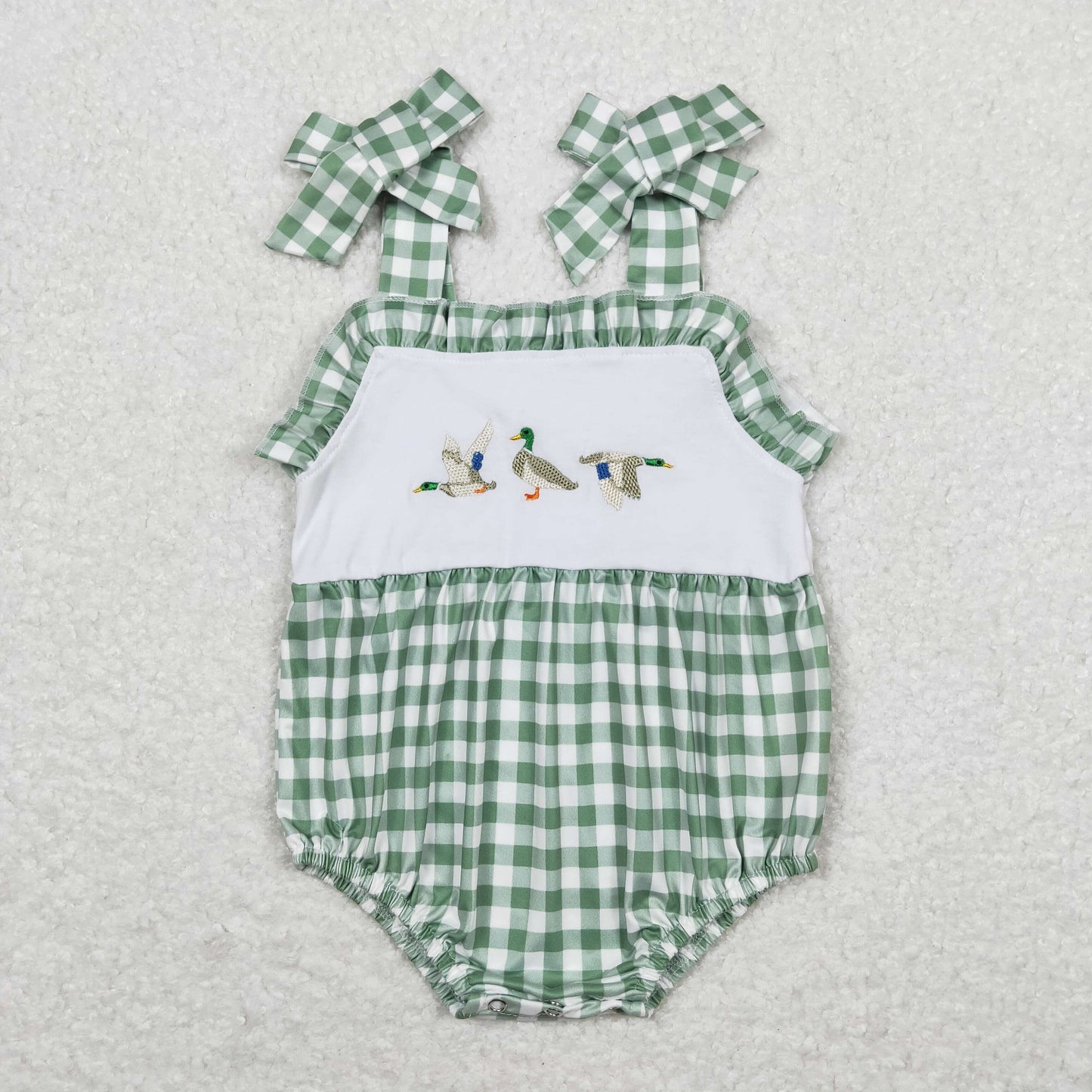 SR1065 embroidery duck girl romper 202403 rts