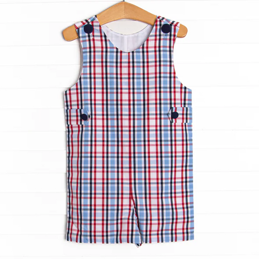 SR1096 preorder plaid boy romper 202402