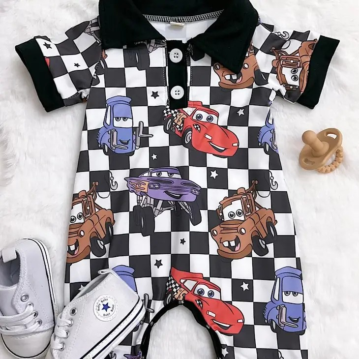 SR1104 cartoon car boy romper 202401 preorder