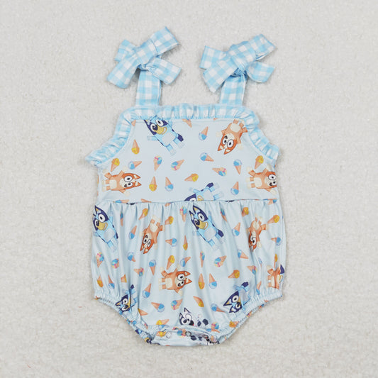 SR1113 flower bluey dog girl romper 202403 RTS