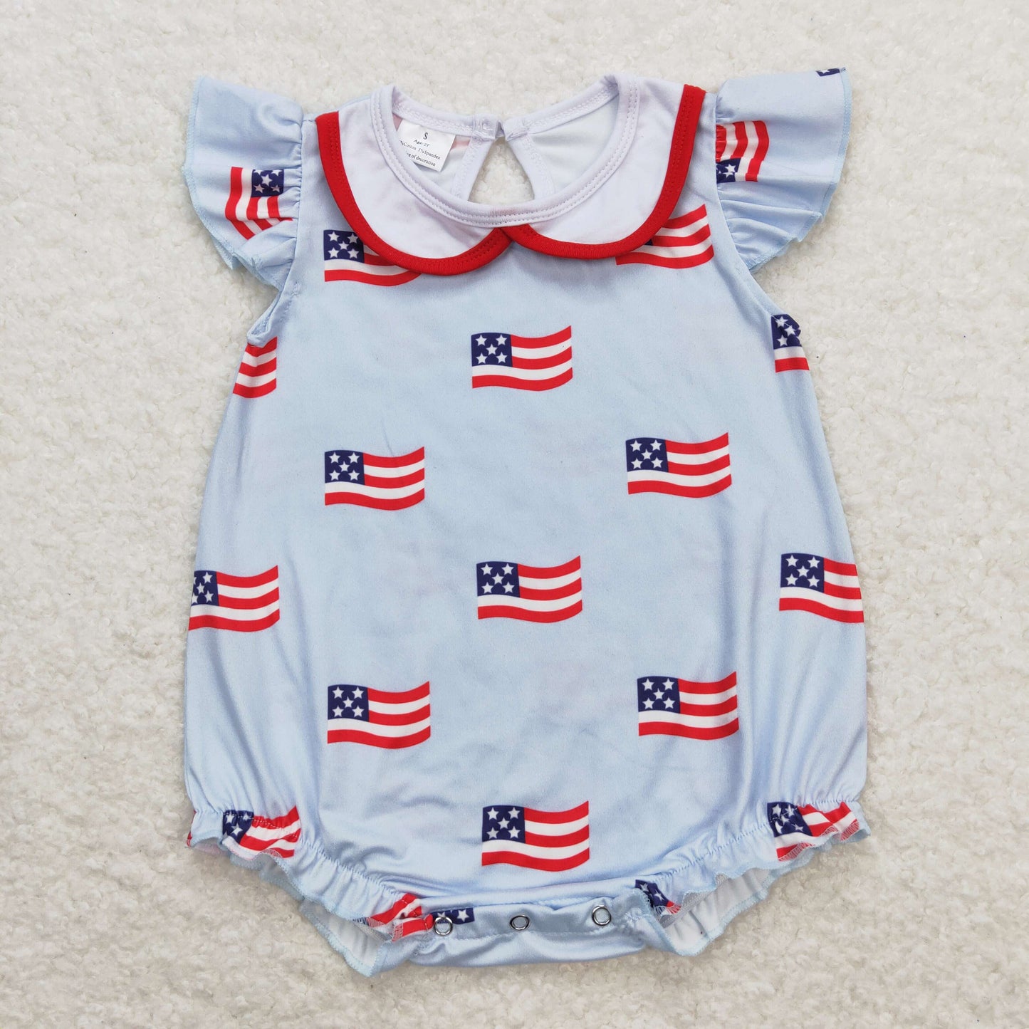 SR1123 4th July girl romper 202404 RTS