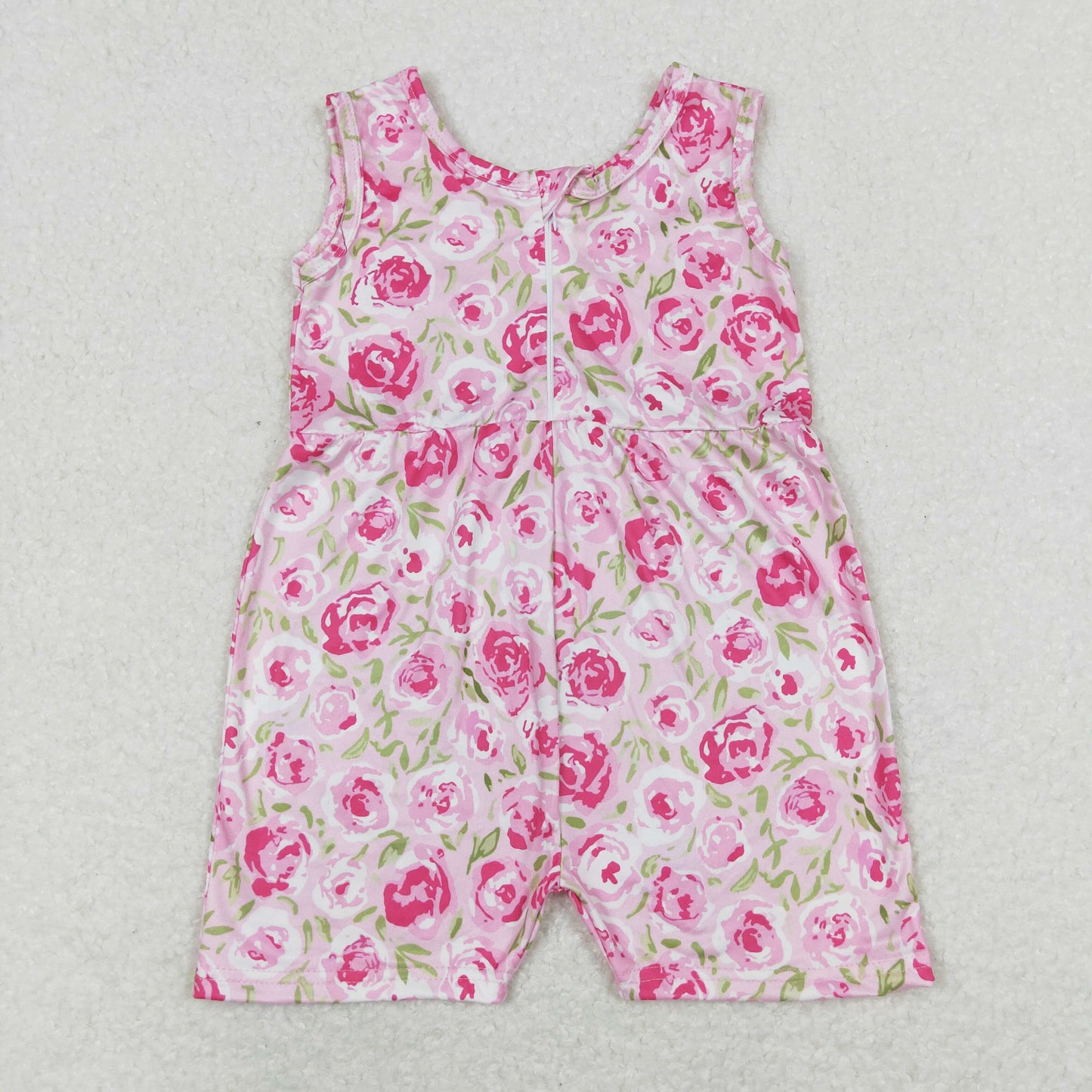SR1127  rose flowers short sleeve girl jumpsuit overall 202403 rts