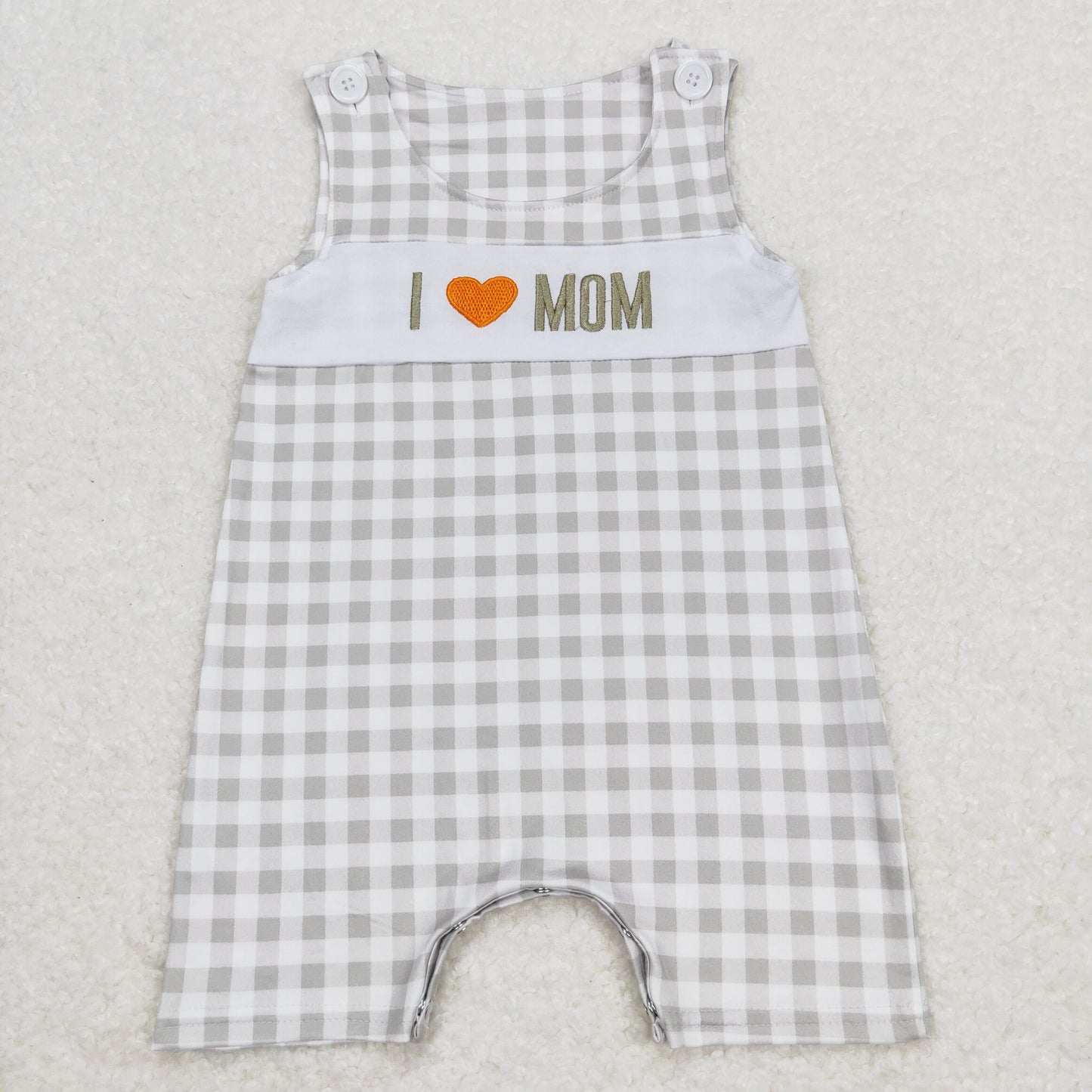 SR1132 flowers embroidery  love mom boy romper 202404 RTS