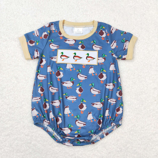 SR1134 Embroidery duck boy romper 202404 RTS