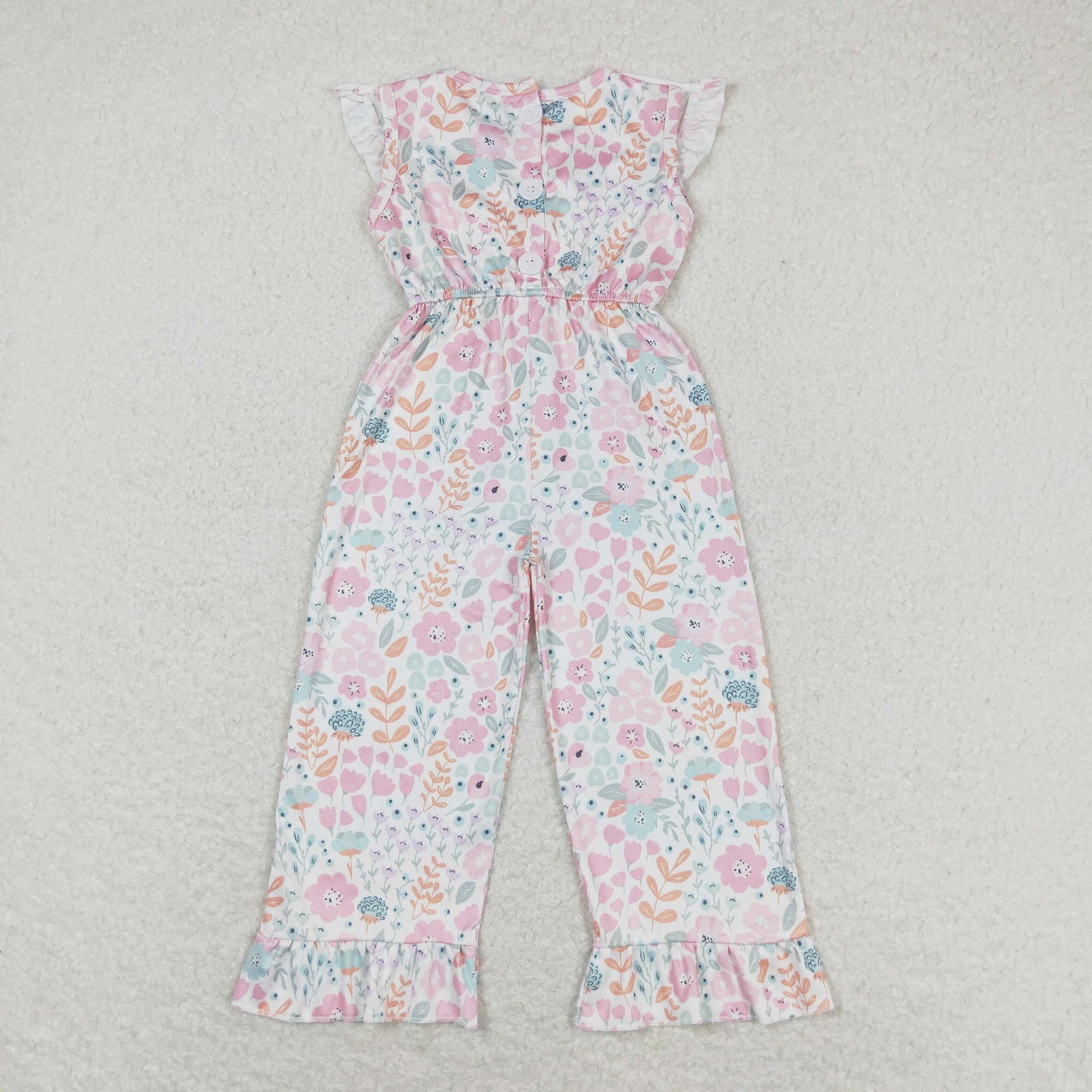 SR1139 RTS  mouse flowers short sleeve girl jumpsuit overall 202405