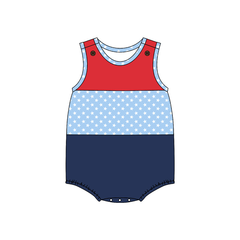 SR1159 western 4th july boy romper 202402 preorder