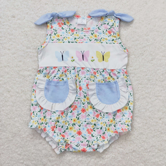 SR1192 western butterfly girl romper 202404 RTS