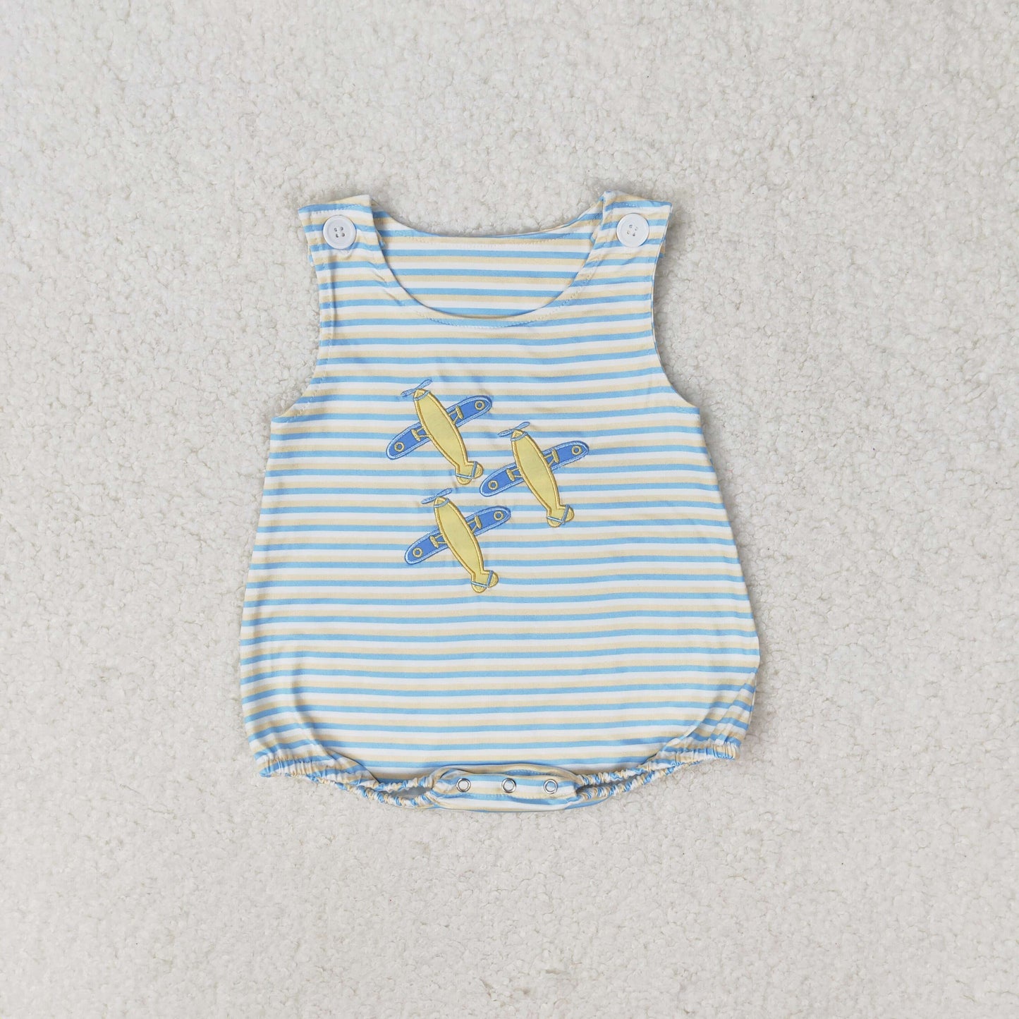 SR1228 western plane boy romper 202405 sibling RTS