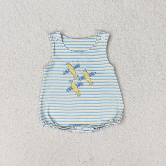 SR1228 western plane boy romper 202405 sibling RTS