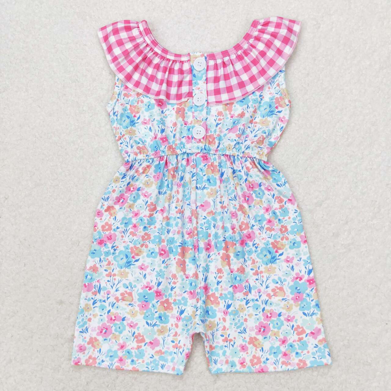 SR1244   flowers short sleeve girl jumpsuit overall 202406 RTS