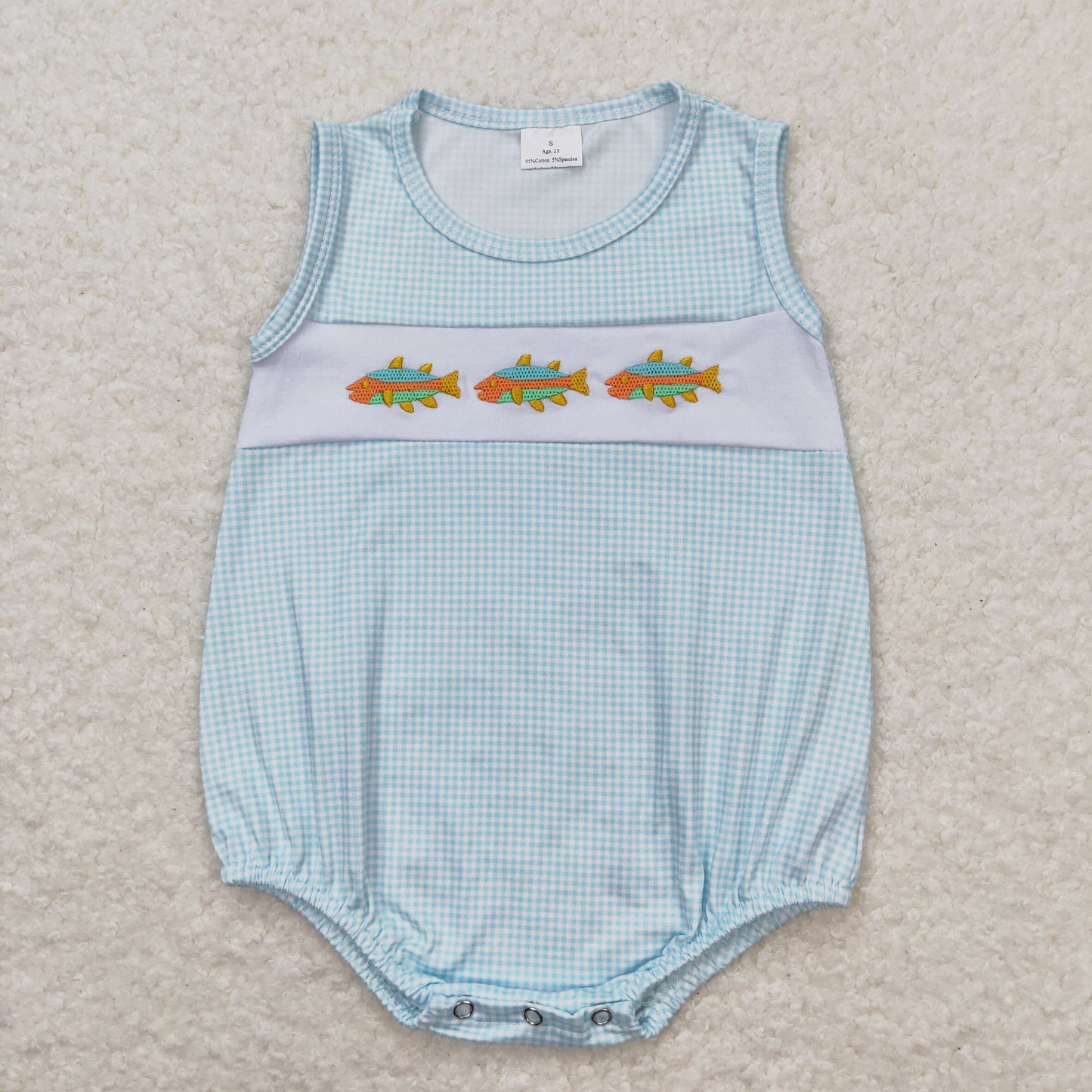 SR1265  embroidery fish girl romper 202404 RTS