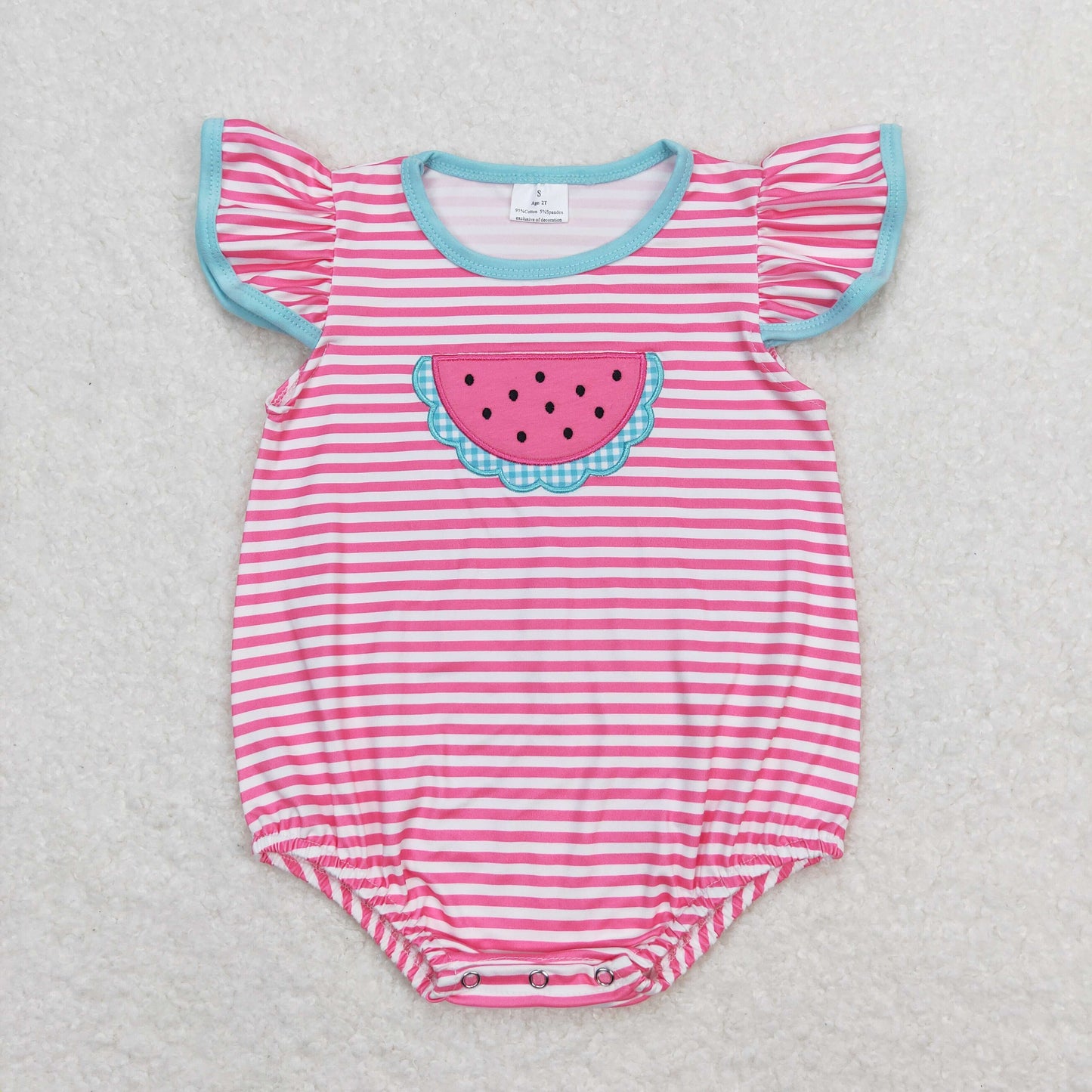 SR1268 western embroidery watermelon girl romper 202404 rts