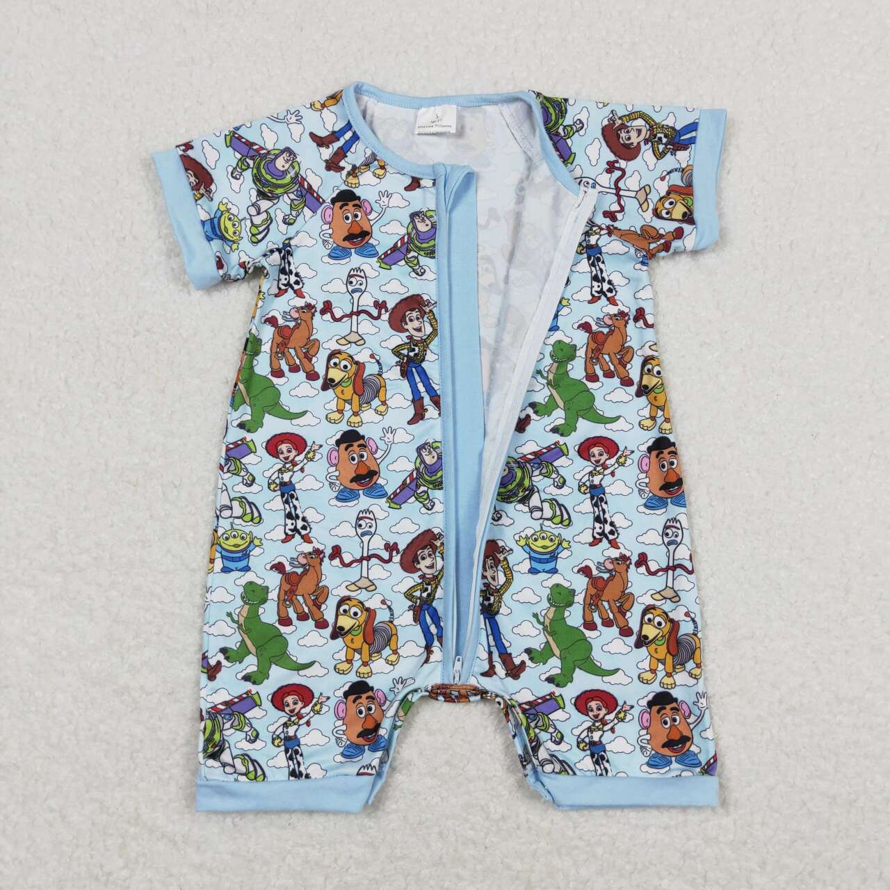 SR1274 story dinosaur girl romper 202404 RTS