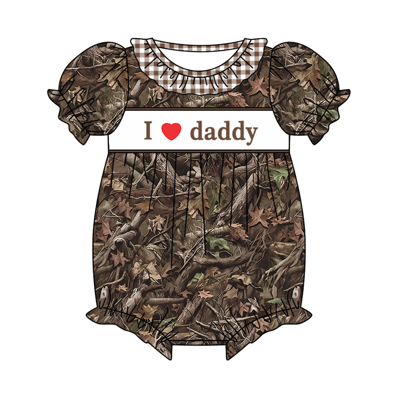 SR1288 camo love dad girl romper 202402 preorder sibling