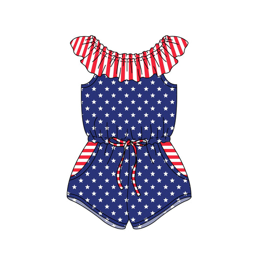 SR1299 4th July pop girl romper 202403 preorder