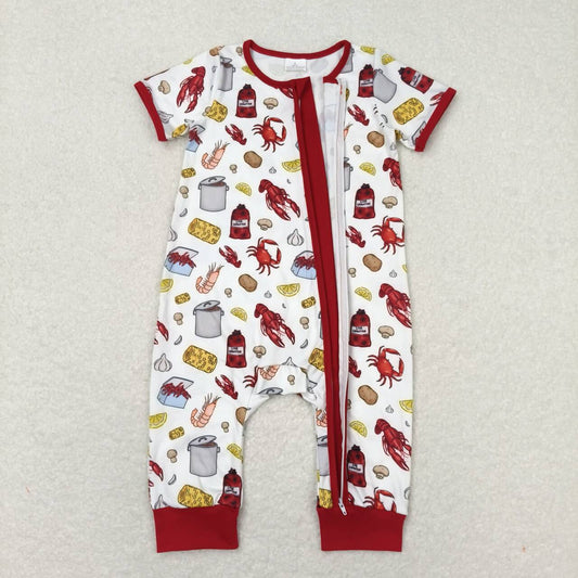 SR1339  cray crawfish boy bubble romper 202404 RTS