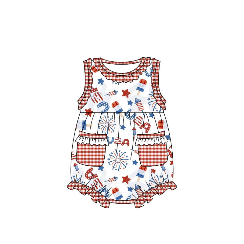 SR1365 preorder 4th july girl romper 202402