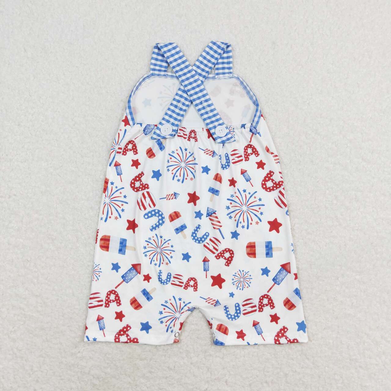 SR1366 4th july preorder boy romper 202406 RTS sibling