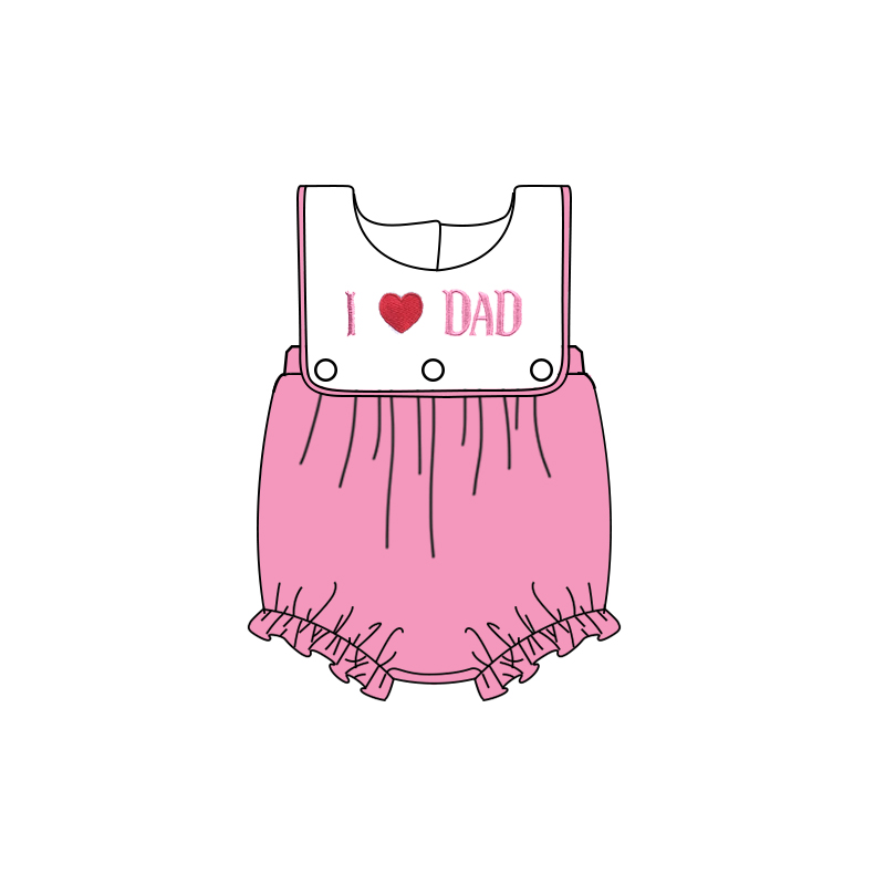 SR1433 preorder love dad  girl romper 202403