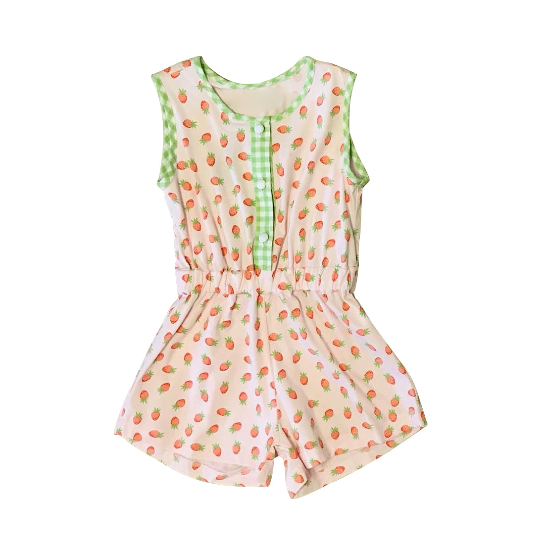 SR1443 preorder strawberry short sleeve girl jumpsuit overall 202403