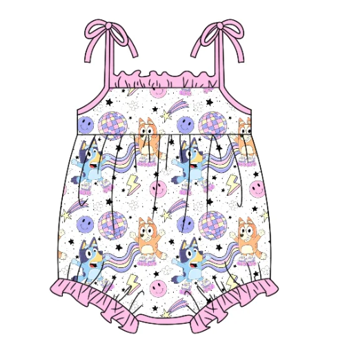 SR1476 bluey dog girl romper 202403 preorder